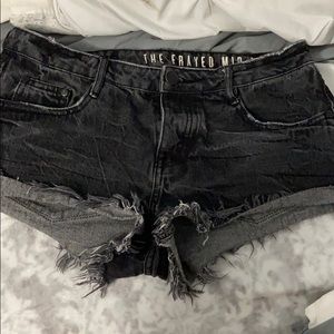 Black jean shorts